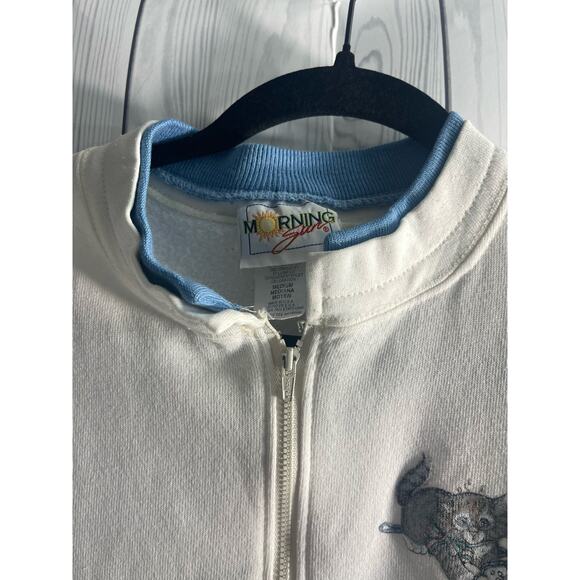 Vintage Morning Sun USA Kitten Playing Zipper Cardigan Size Medium (READ) - Picture 6 of 9